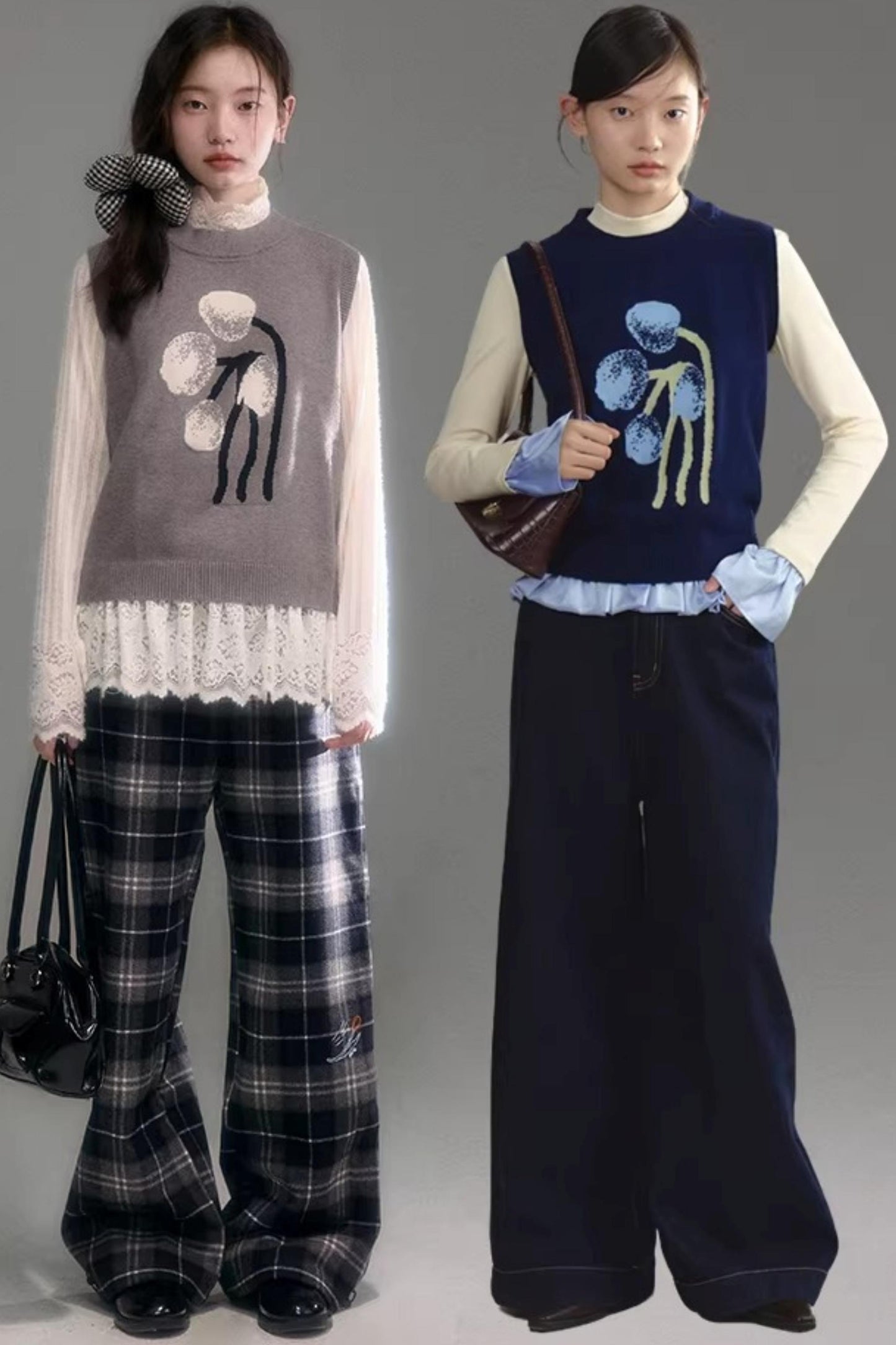 Retro Jacquard Layered Vest