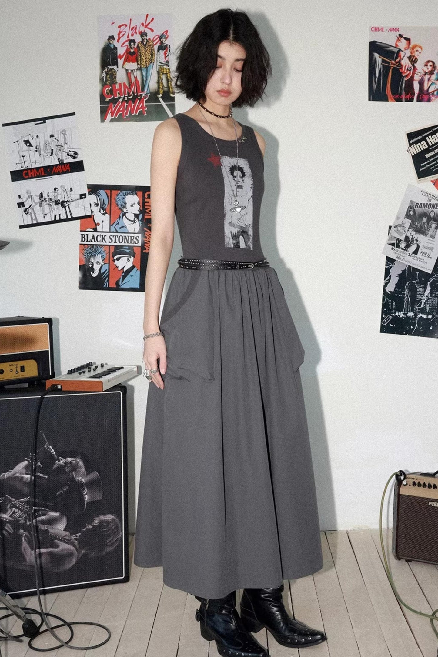 Kleid mit Charakterdruck und Patchwork