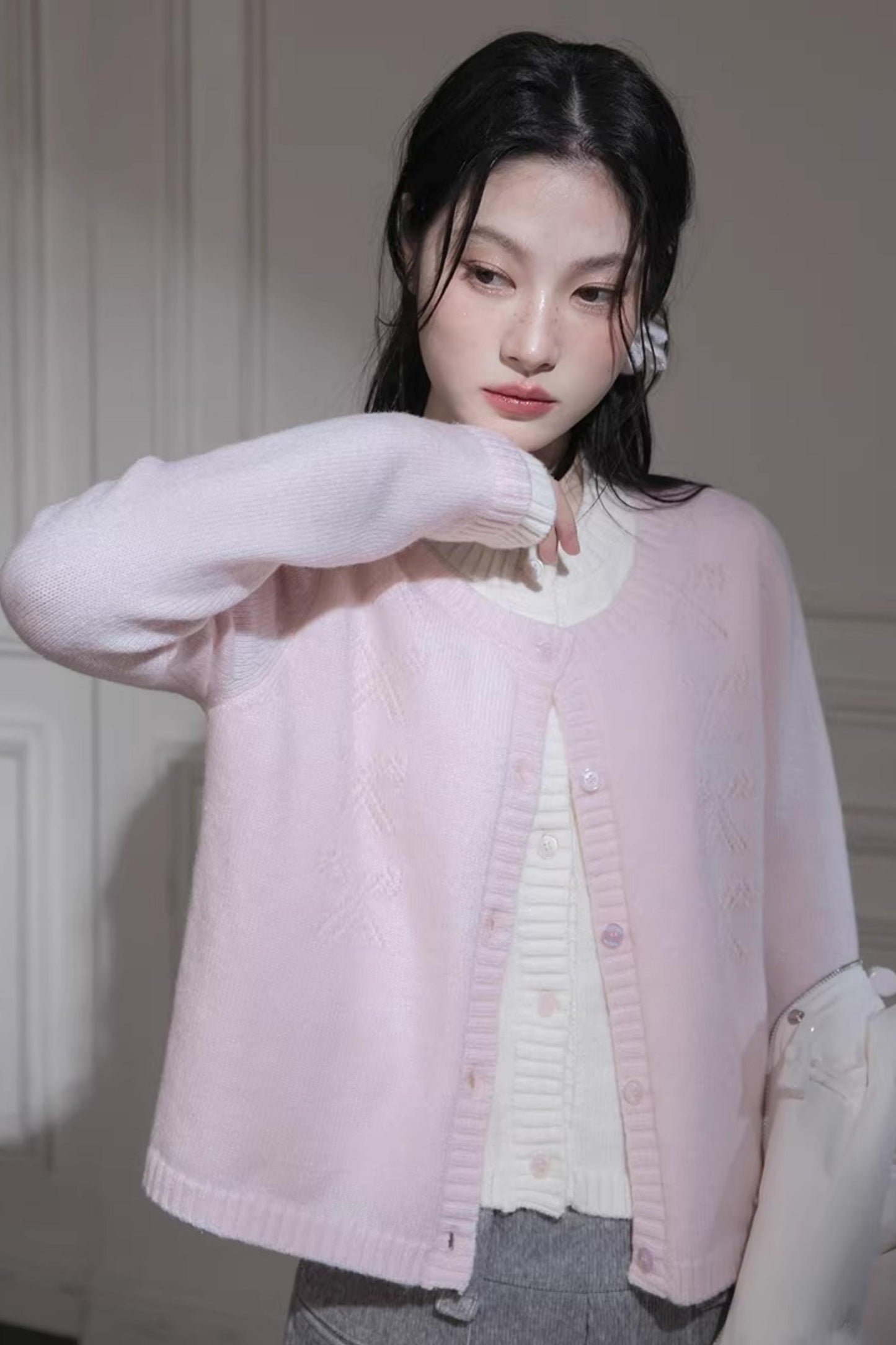 Peach Milkshake Wool Cardigan