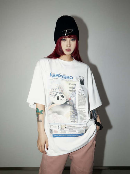 Panda Culture Print T-Shirt