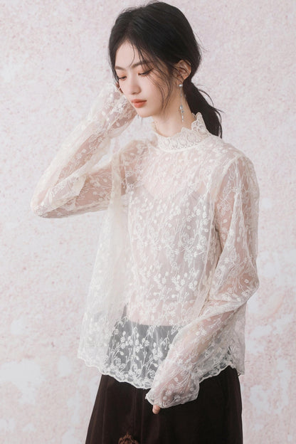 Feminine Touch Lace Design Top