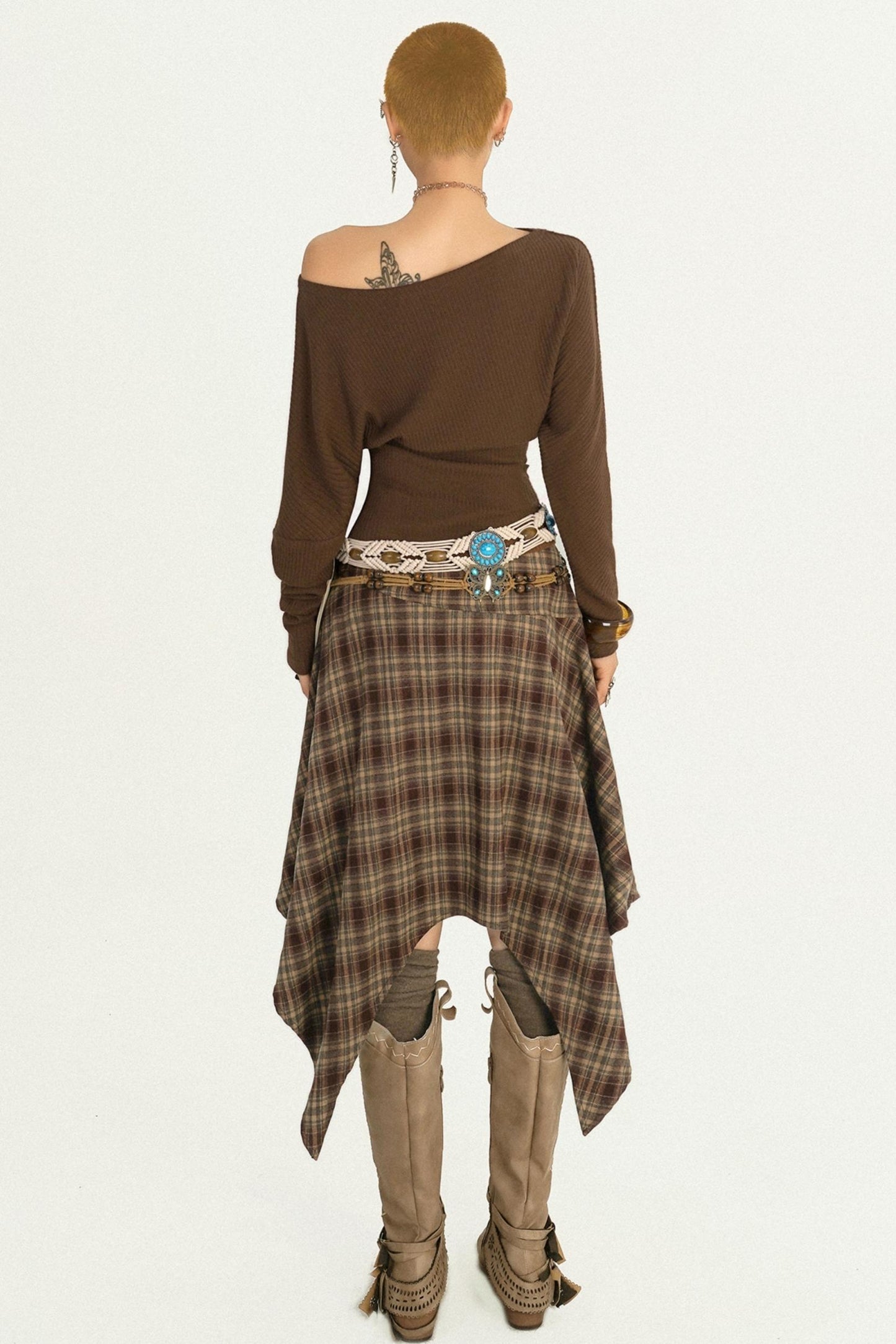 Retro Coffee Color Long Sleeve T-Shirt