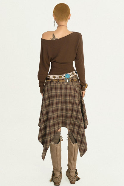 Retro Coffee Color Long Sleeve T-Shirt