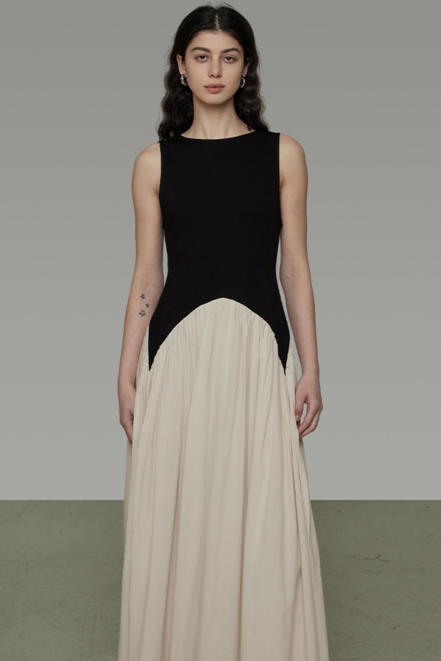 Colorblock Sleeveless Maxi Dress