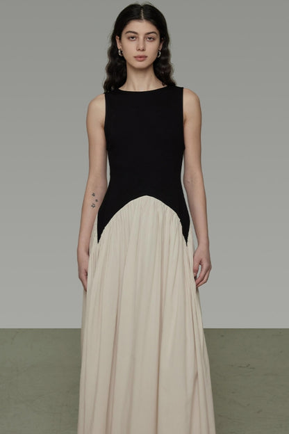 Colorblock Sleeveless Maxi Dress