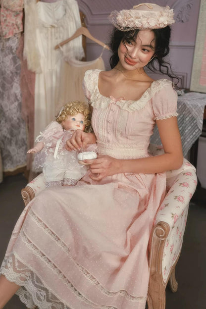 Pink Lace Princess Dress