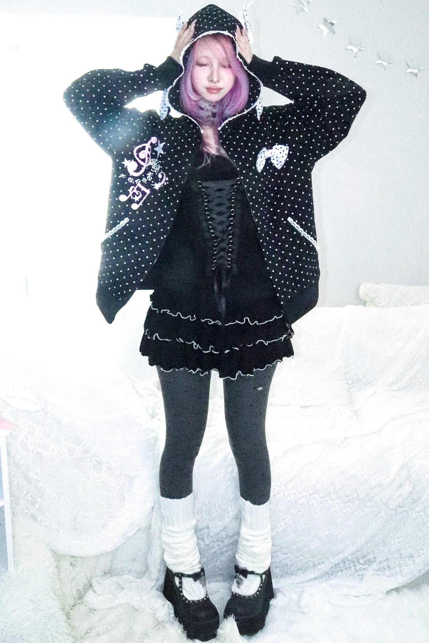 Velvet Polka Dot Sweatshirt