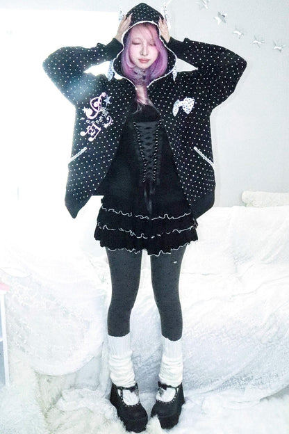 Velvet Polka Dot Sweatshirt