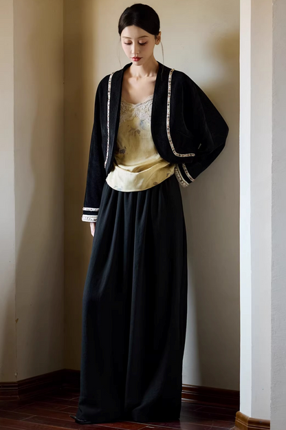 Ethnic Black Cocoon Jacket