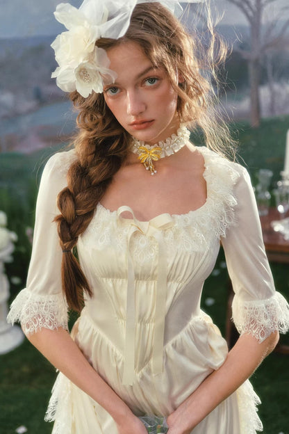 French Palace Satin Wedding Dress
