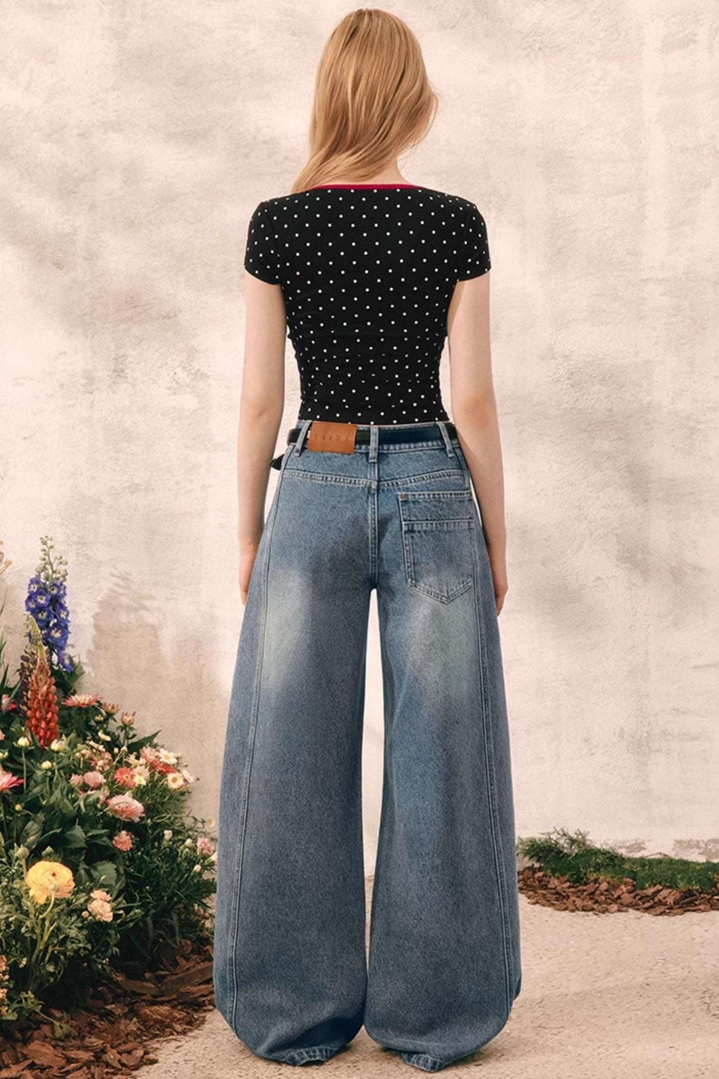 Summer Pleated Denim Pants