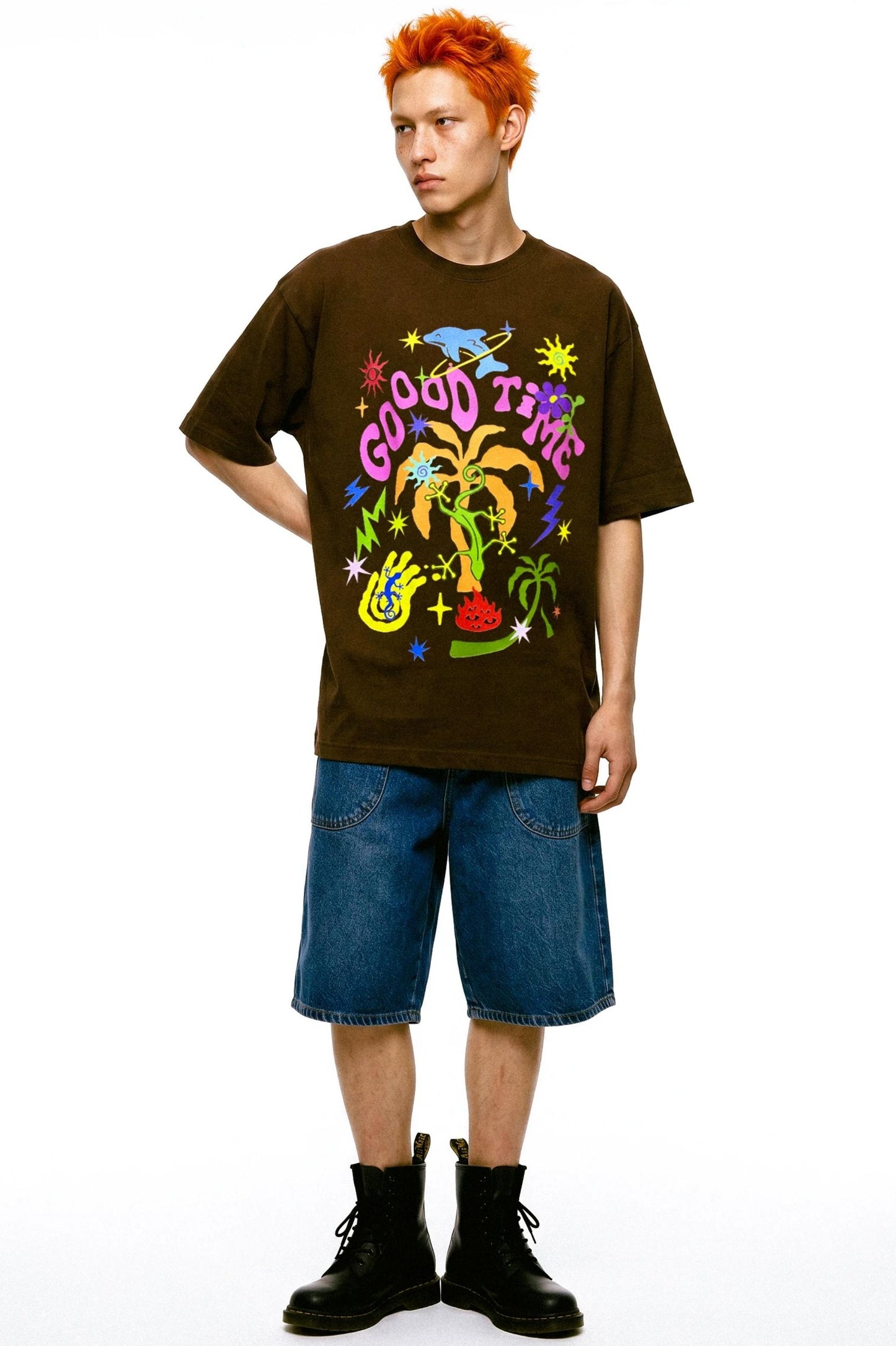 Retro-T-Shirt mit amerikanischem Graffiti