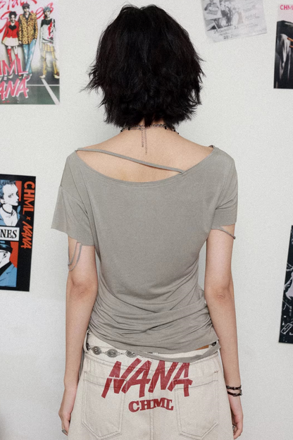 Ripped Off-Shoulder Blouse