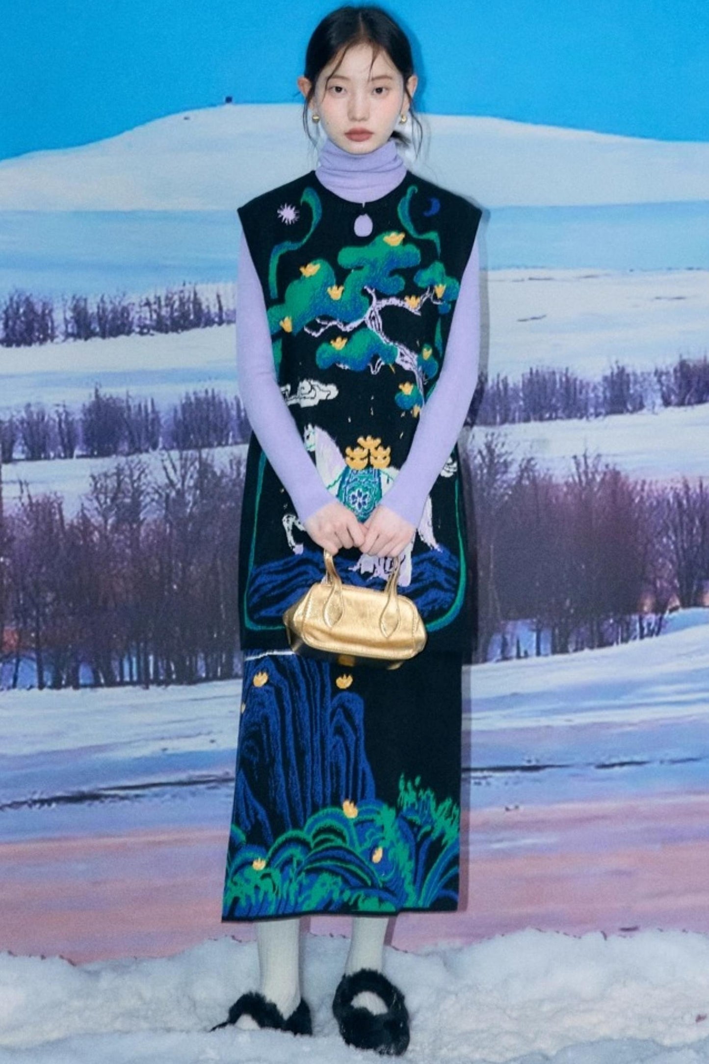 Chinese-Style Knitted Dress Set-Up