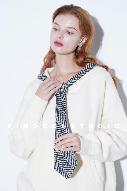 Herringbone Hooded Winter Top