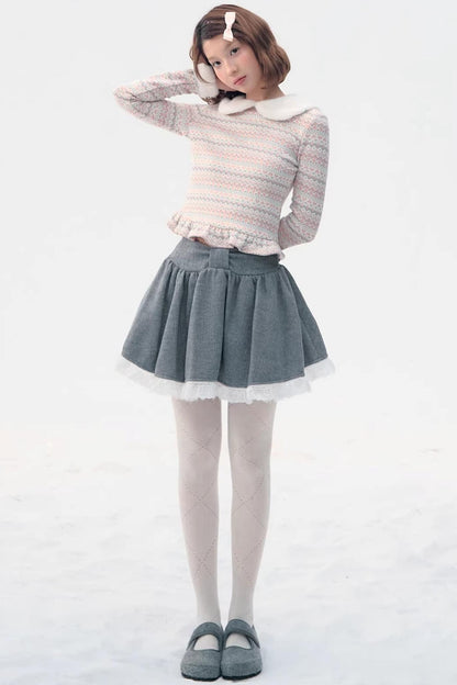 Fair Isle Polka Dot Knit Top