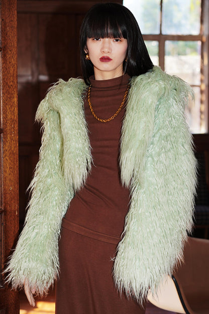 Solid Color Short Fur Coat