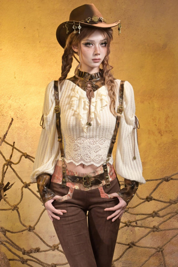 Steampunk Knitted Lace Top