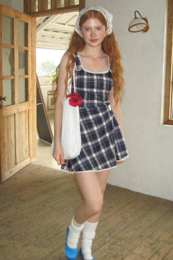 Blue Lace Cami Dress