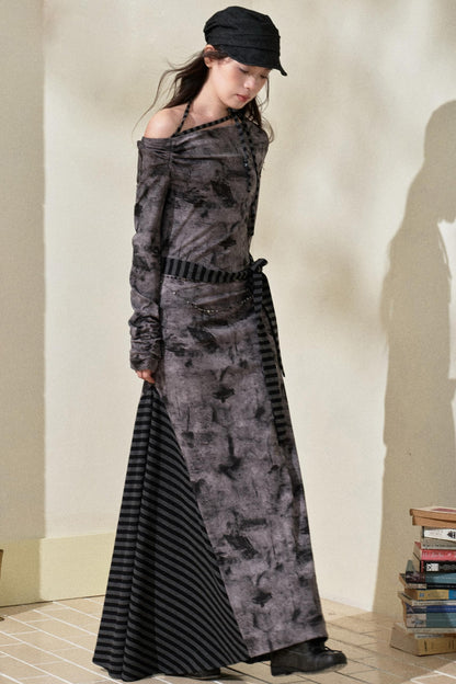 Gradient Patchwork Romantic Dress