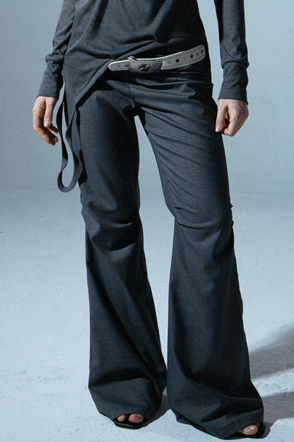 Slim Fit Low-Rise Bootcut Suit Pants