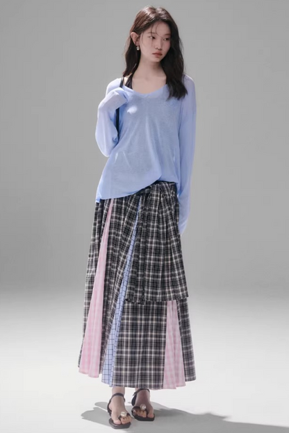 Retro Plaid A-Line Skirt