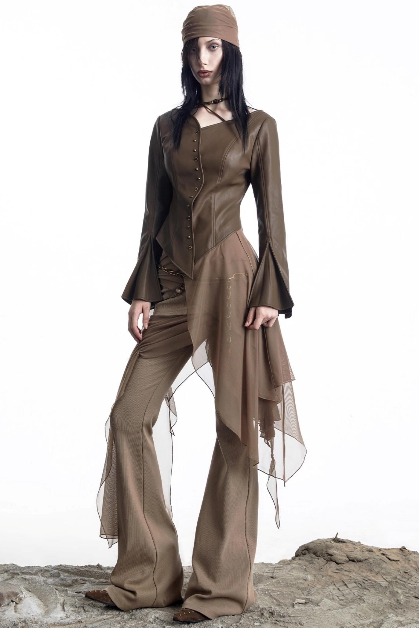 Urban Leather Flared Shirt