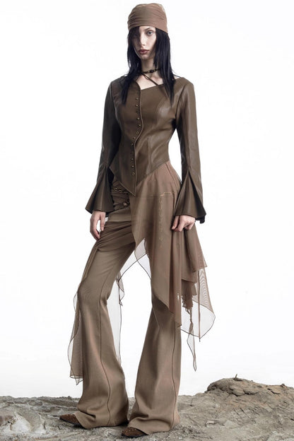 Urban Leather Flared Shirt