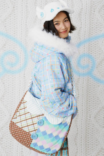 Two-Color Quilted Cotton Bag