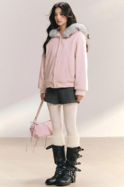 Pink Peach Woolen Jacket