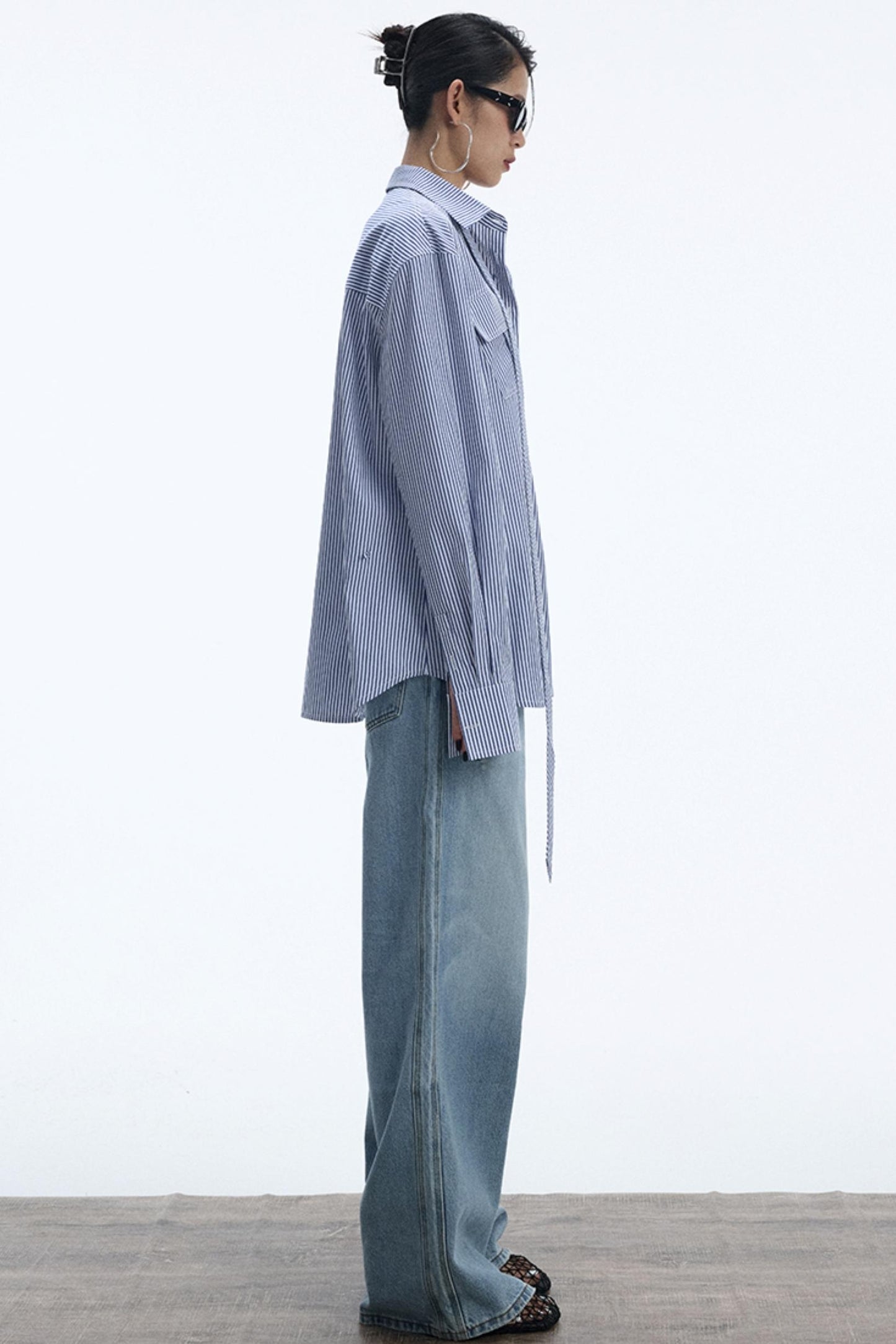 Blue And White Stripe Shirt