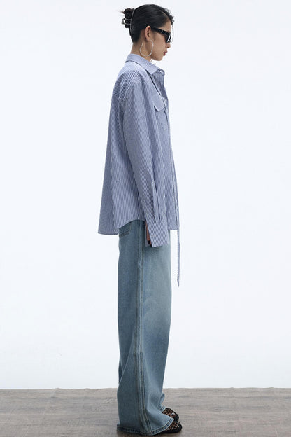 Blue And White Stripe Shirt