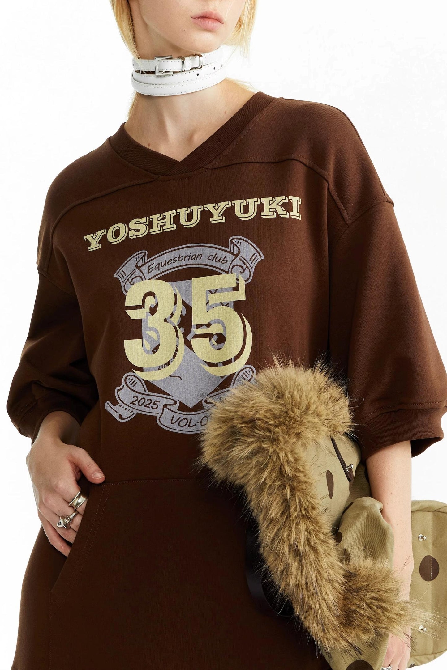 Brown Digital Print Dress