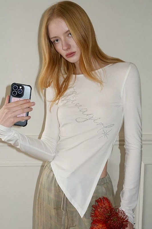 Retro Asymmetrical Lyocell Top