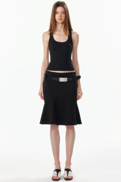 Wide-Waisted Fishtail Skirt