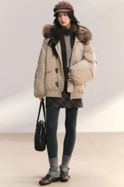 Amber Glaze Hooded Parka Coat
