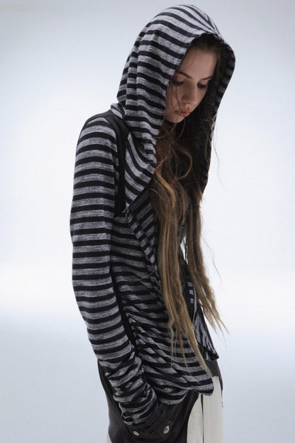 Long Sleeve Patchwork Zip Hooded Jacket