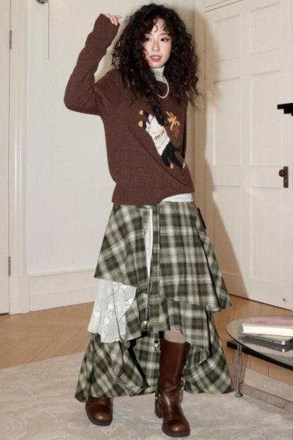 Irregular Patchwork Lace Skirt