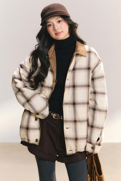 Reversible Suede Plaid Jacket