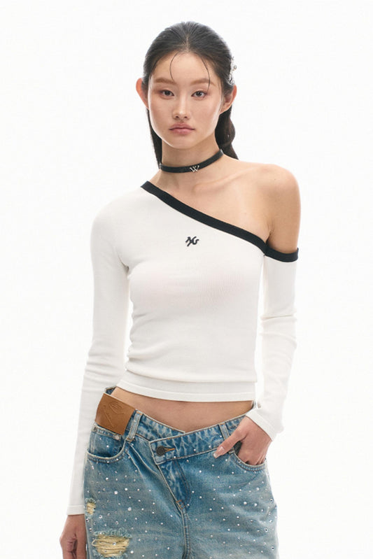 Slender Asymmetry Knit Top