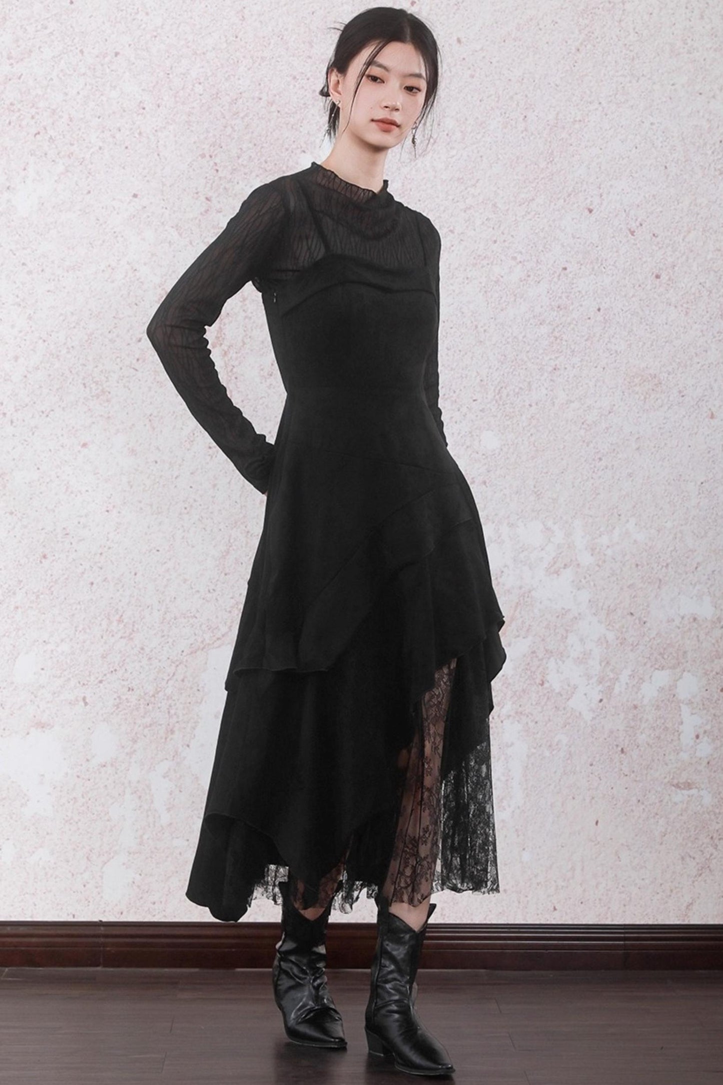 Layered Lace Spliced Sundress