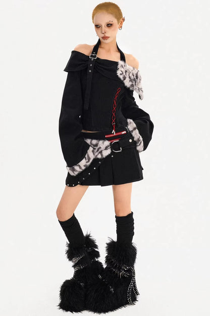 Jeansrock mit Leopardenmuster