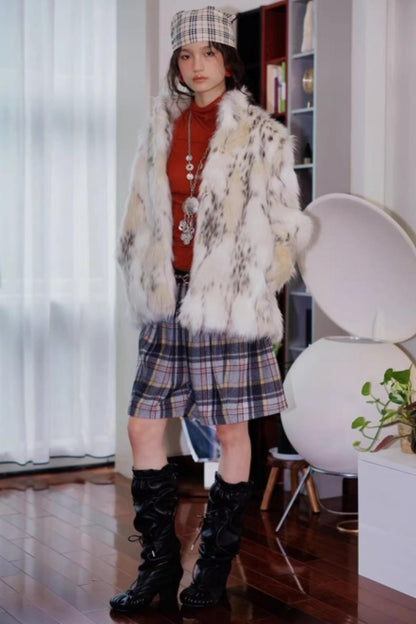 Vintage Plaid Wide-Leg Shorts