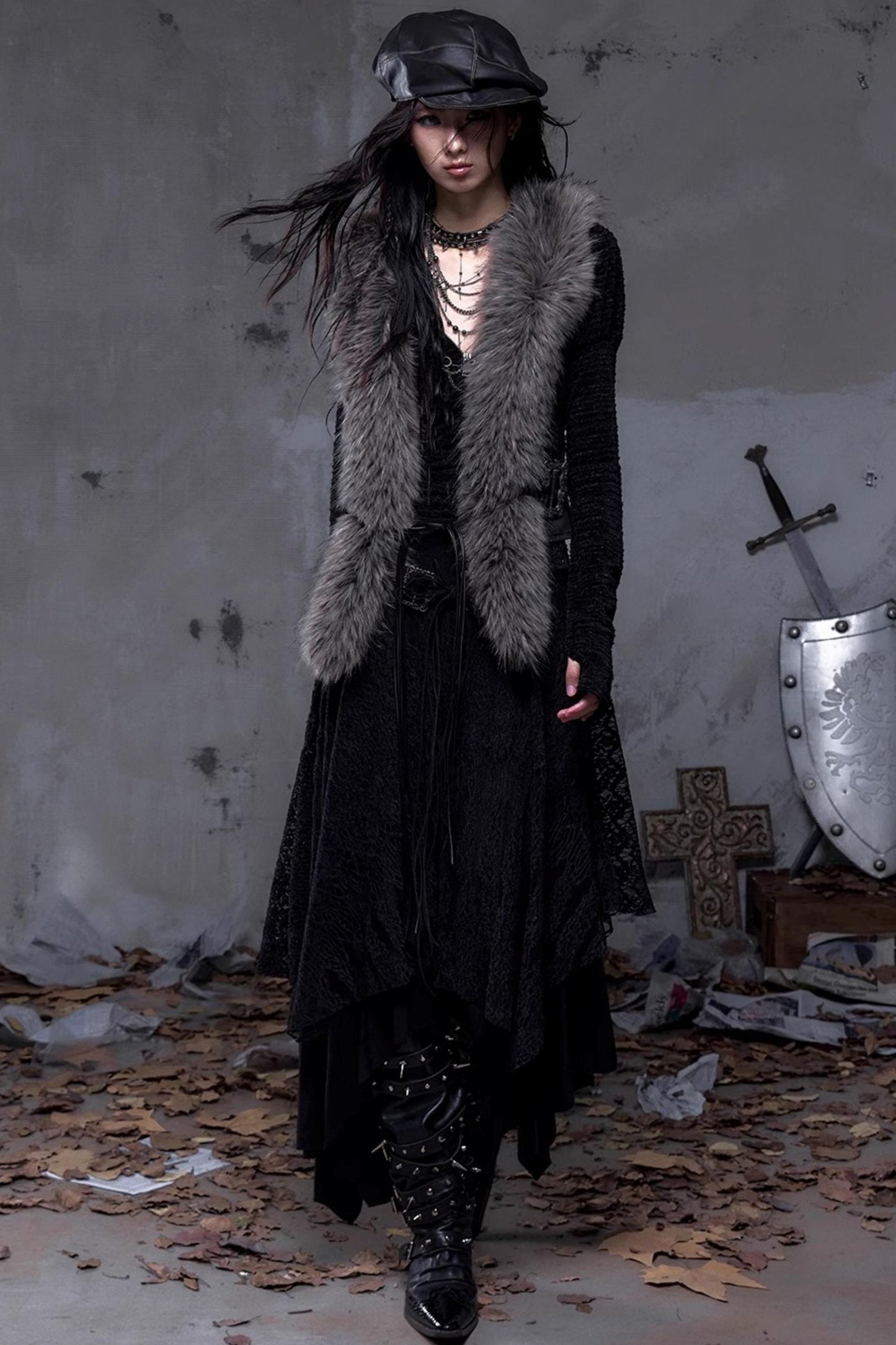 Court Dream Puff Sleeve Lace Maxi Dress