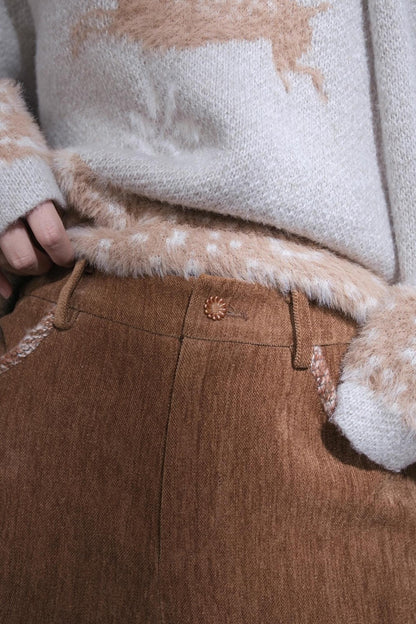 Red Sand Corduroy Wool Shorts