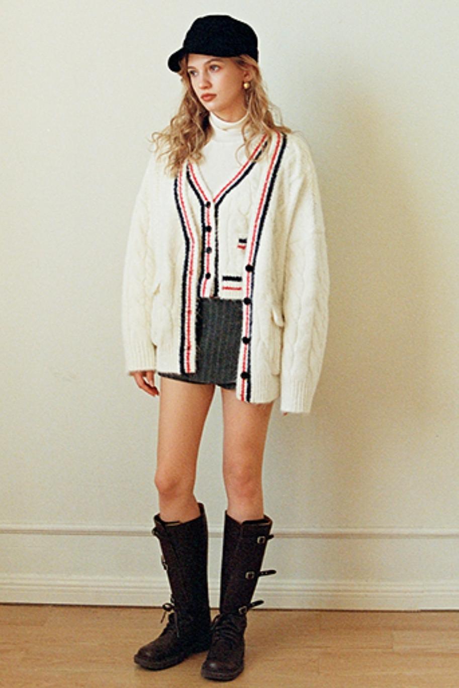 Gray Striped Slimming Skirt