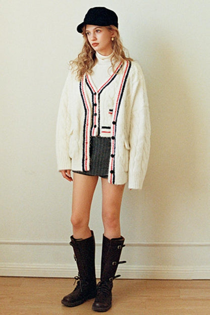 Gray Striped Slimming Skirt