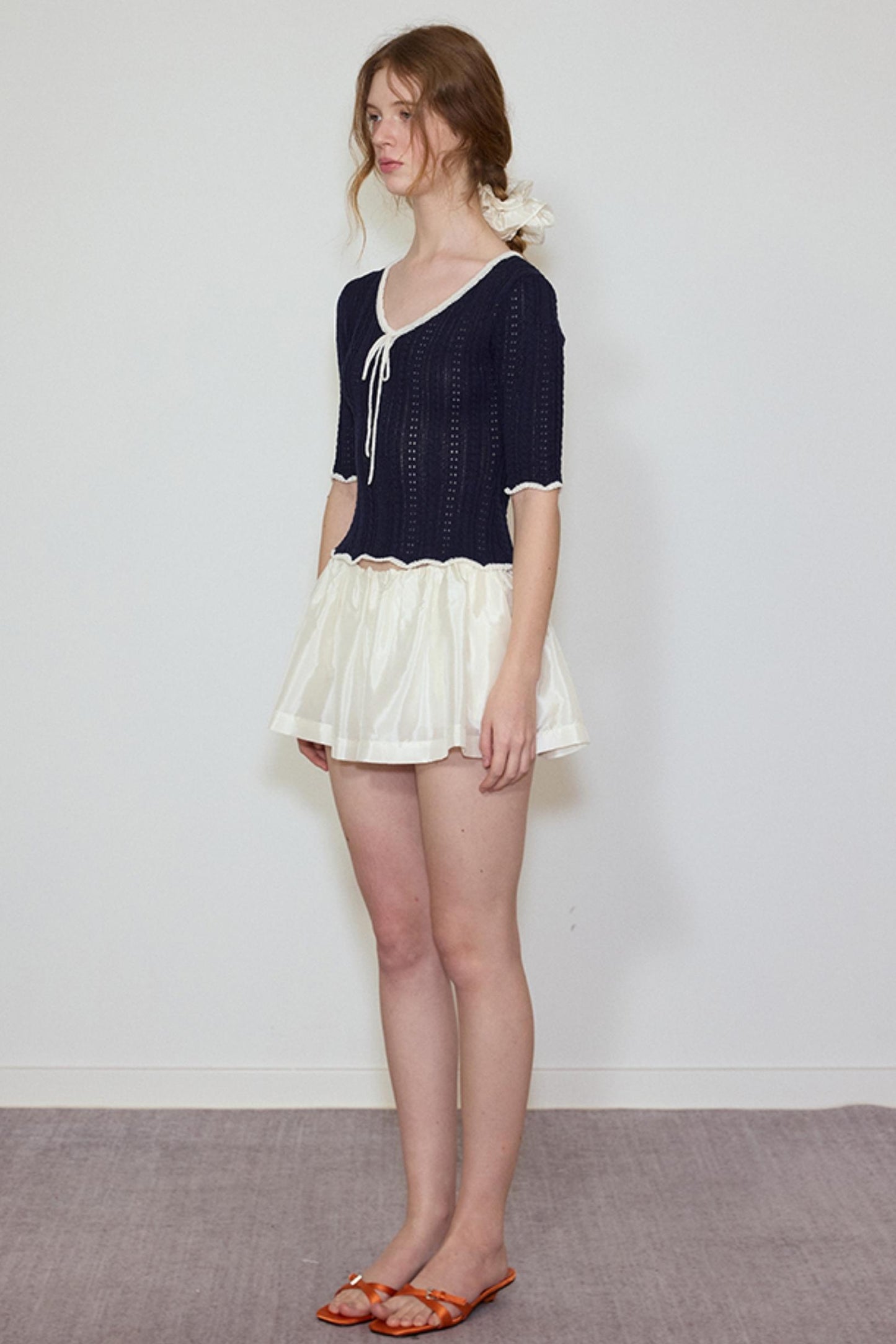 Summer Navy Lace Top