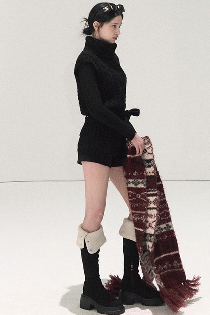 Handmade Wool Fair Isle Scarf