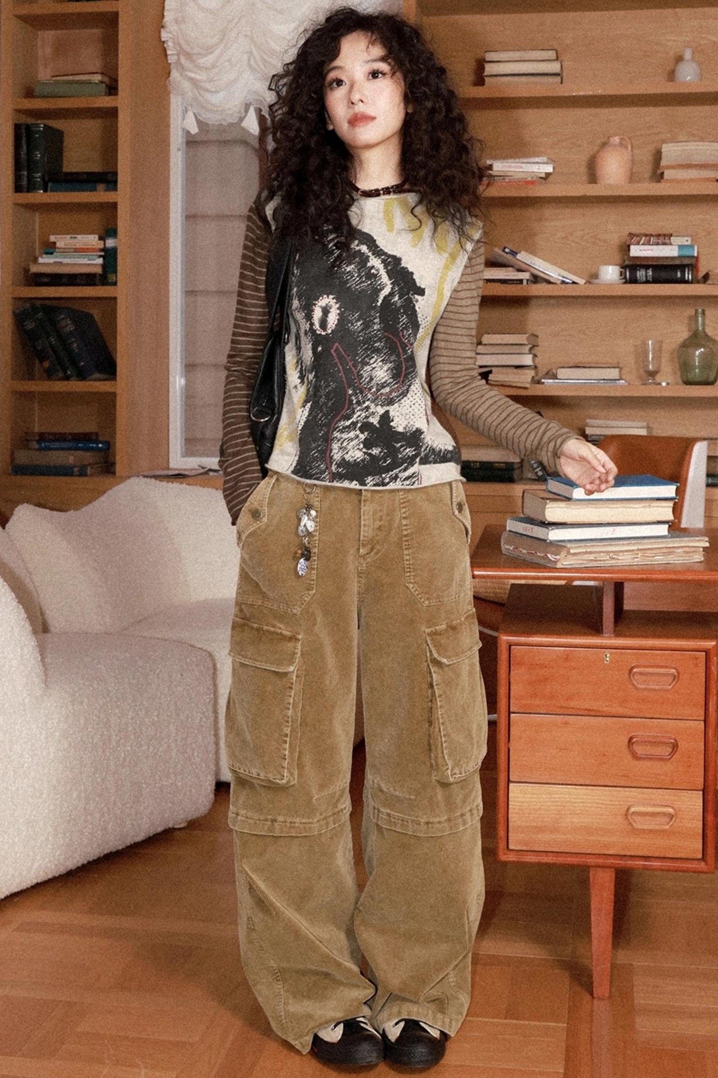 Retro Corduroy Cargo Pants